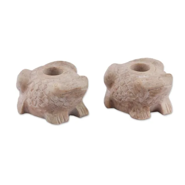 Pair_of_Frog-Shaped_Hand-Carved_Soapstone_Candle_Holders