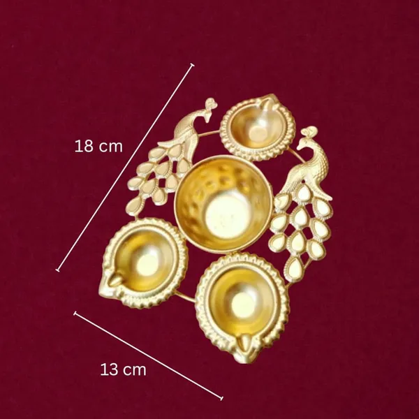 Peacock_Diya_Shape_Decorative_Urli_Bowl_with_3_Attached_Oil_Diyas