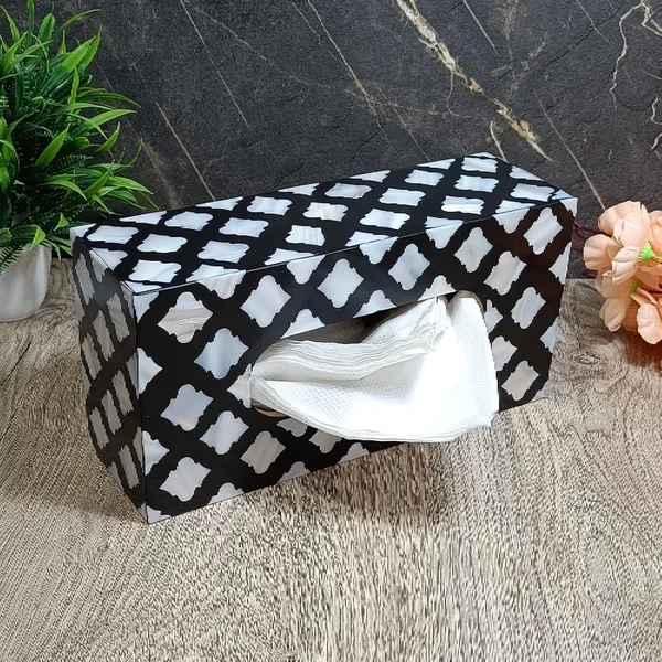 Sea_Shell_Tissue_Box_Holder_[Black]_10x5_Inch