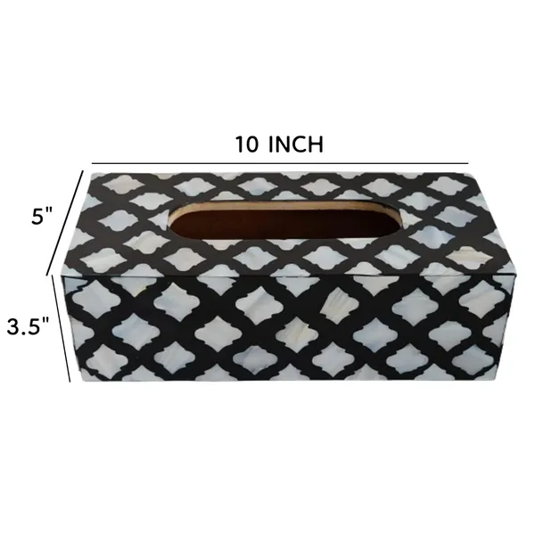 Sea_Shell_Tissue_Box_Holder_[Black]_10x5_Inch