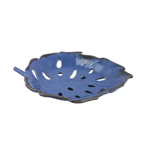 Handmade_Ceramic_Blue_Monstera_Leaf_Platter