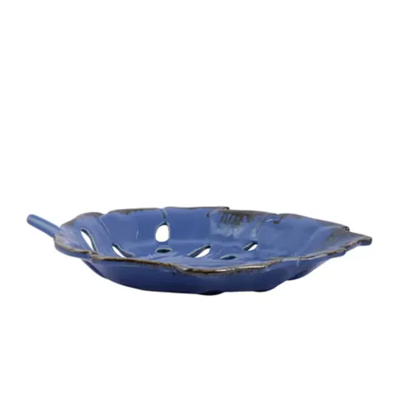 Handmade_Ceramic_Blue_Monstera_Leaf_Platter