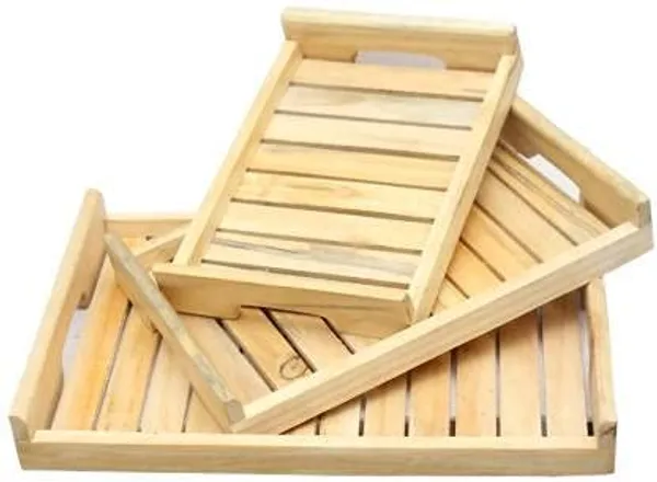 Wooden_Handicrafts_Pine_Wood_Serving_Tray_Set_of_3_(Sheesham_Wood)