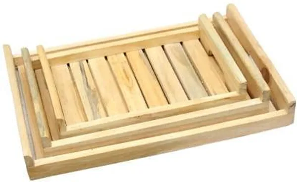 Wooden_Handicrafts_Pine_Wood_Serving_Tray_Set_of_3_(Sheesham_Wood)
