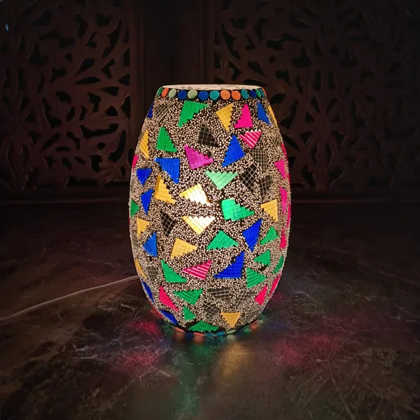 Handcrafted_Mosaic_Glass_Table_Lamp_?Multicolor_Dholak_Design_(8_Inch)