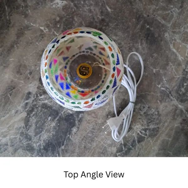 Handcrafted_Mosaic_Glass_Table_Lamp_?Multicolor_Dholak_Design_(8_Inch)