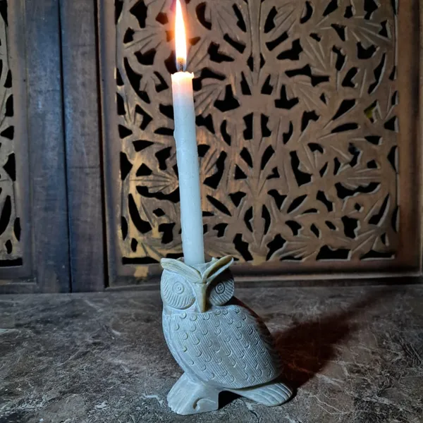 Hand_Carved_Soapstone_Owl_Candle_Holders_(Pair)