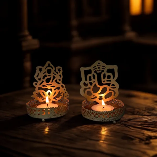 Metallic_Gold_Ganesh_&_Laxmi_Tea_Light_Holders___Pooja_Gift