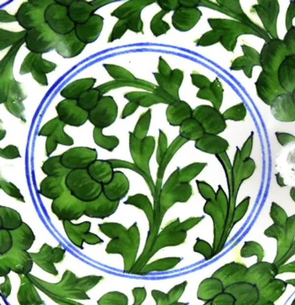Green_Blue_Art_Pottery_Decorative_Serving_Plate_Center_Table_Platter_For_Sweets_Hand_Painted_Lotus_Shape_Fruits_Serving_Tray