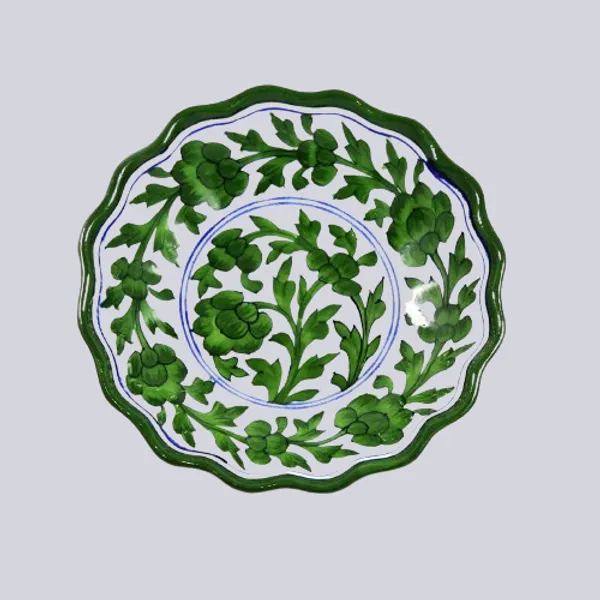 Green_Blue_Art_Pottery_Decorative_Serving_Plate_Center_Table_Platter_For_Sweets_Hand_Painted_Lotus_Shape_Fruits_Serving_Tray