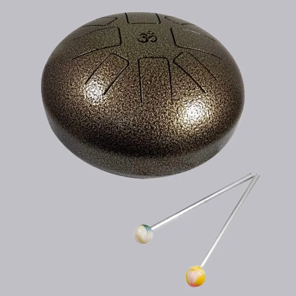 OM_Tongue_Drum_Tank_Drum_Steel_Percussion_Hangpan_Drum_Hand_drum_Musical_Instrument_with_Bag_and_Mallets_Stick_(9_Inch,_Gold)