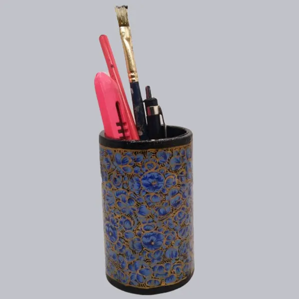 Blue_Pen_Holder_Pencil_Holder_for_Desk_Organizer_exclusive_Papier_Mache_Kashmir_Craft