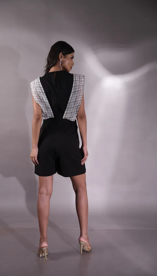 Lude_Chromara_Metallic_Playsuit_Black__For_Women