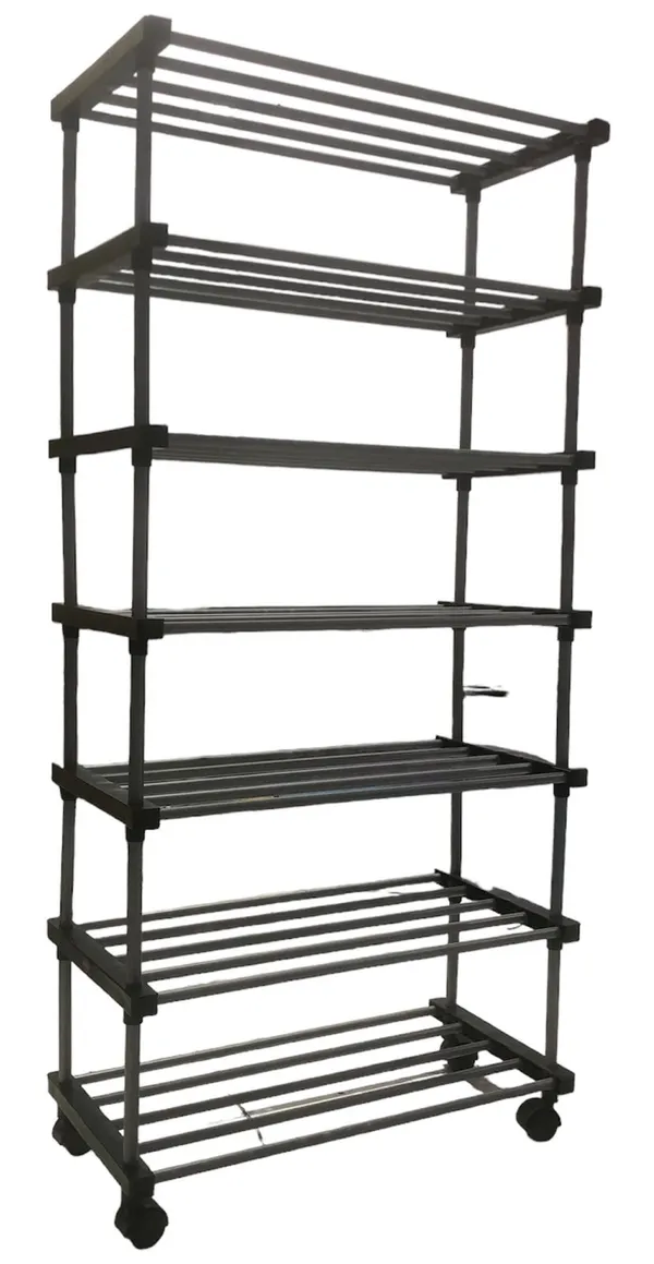 Black_Multipurpose_6_Shelves/_Layer_Shoe_Rack_Organizer_With_Wheels_And_Dustproof_Cover_Portable_Smart_Storage_Rack_Organizer_With_Zip_Cover