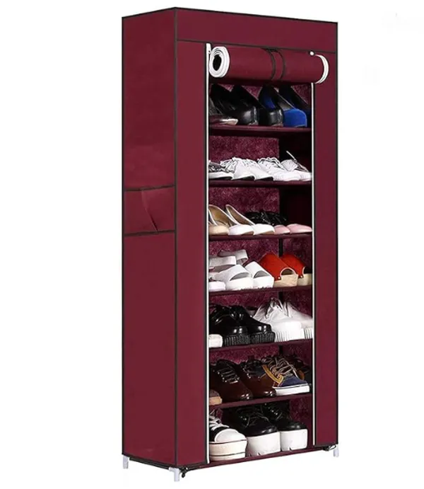 Brown_9_Layer_Collapsible_Shoe_Rack_Spacesaving_Shoe_Organizer