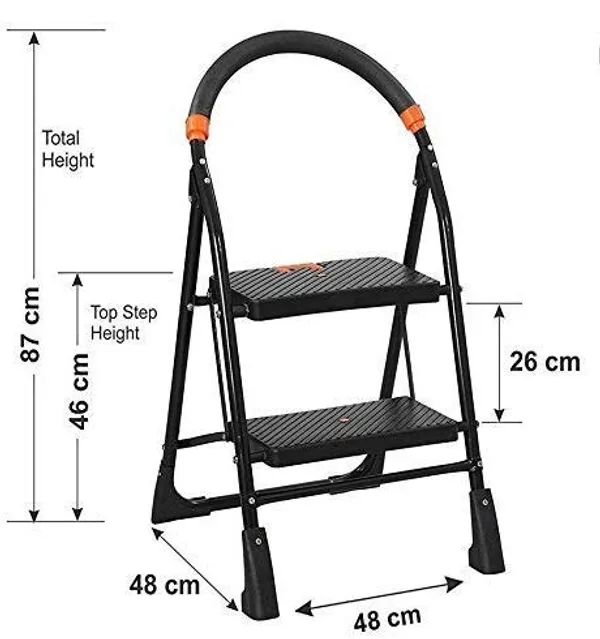 Black_Nishika_2__Step_Ladder_For_Home_Use_Heavy_Duty_Steel_With_Wide__Steps_And_Top_Platform_With_Anti_Slip_And_Anti_Skid_Shoes