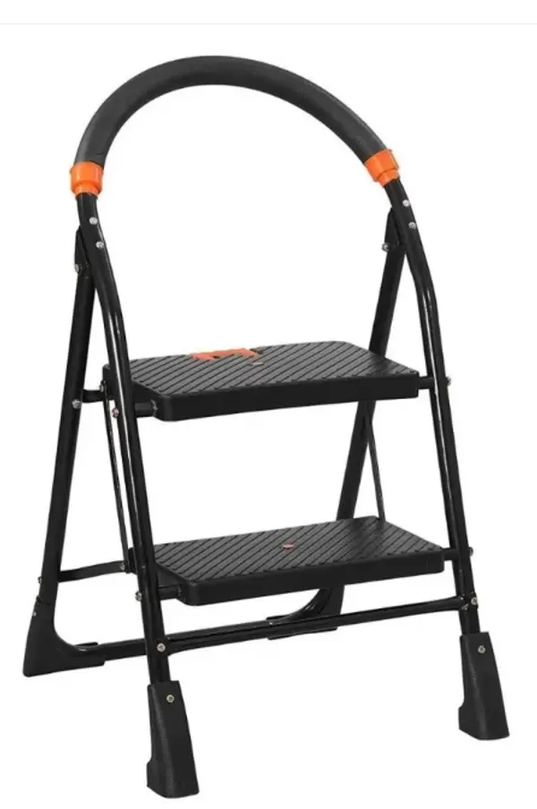 Black_Nishika_2__Step_Ladder_For_Home_Use_Heavy_Duty_Steel_With_Wide__Steps_And_Top_Platform_With_Anti_Slip_And_Anti_Skid_Shoes