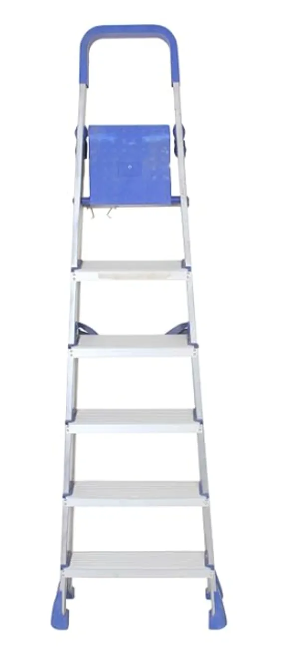 Silver_6_Step_Foldable_Aluminum_Ladder_For_Home_Antiskid_Shoes_&_Edge_Guards_Surehinge_Technology_Compact_&_Durable_Easy_Storage