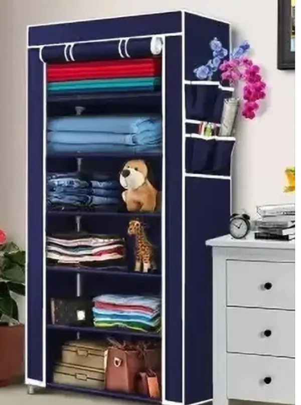 Blue_Multipurpose_6_Shelves_Rack_With_Zip_Door_Cover_&_Side_Pockets_Multiuse_Storage_Rack_For_Footwear_Toys_Clothes_With_Dustproof_Cover