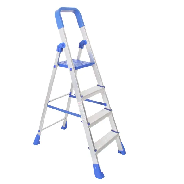 Silver_Nishika_Pro_4_Step_Aluminum_Ladder_Foldable_Antiskid_With_Edge_Guards_&_Surehinge_Technology_Lightweight_Durable_Home_Ladder