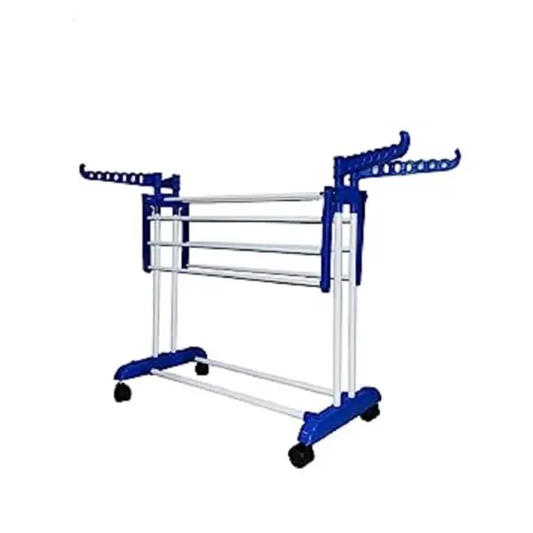 White_Cloth_Drying_Stand_With_Wheels_1__Layer_Foldable_Laundry_Rack_For_Indoor/Outdoor_Use