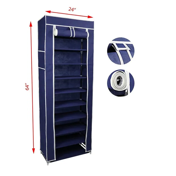 Blue_9_Layer_Collapsible_Shoe_Rack_Spacesaving_Shoe_Organizer
