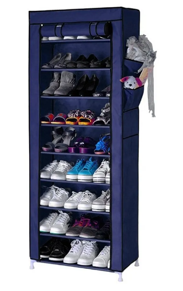 Blue_9_Layer_Collapsible_Shoe_Rack_Spacesaving_Shoe_Organizer