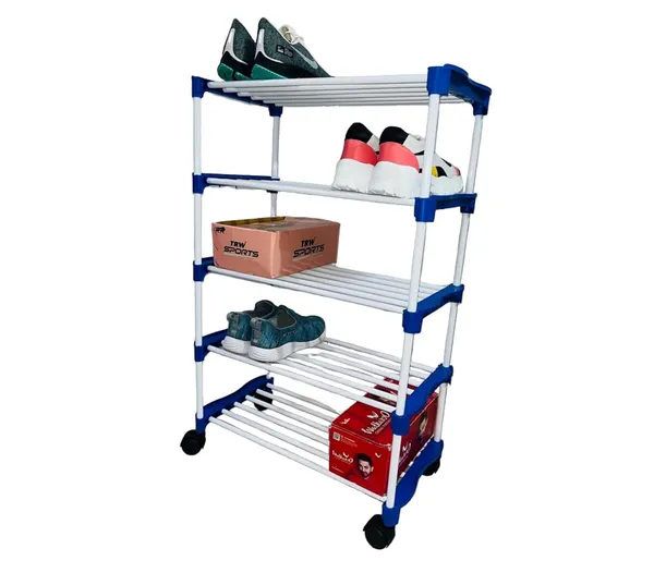 Blue_Adjustable_5_Tier_Shoe_Rack_Durable_Plastic_&_Metal_Stand_For_Shoes_Bags_Toys_&_More_Easy_Assembly_Spacesaving_Design