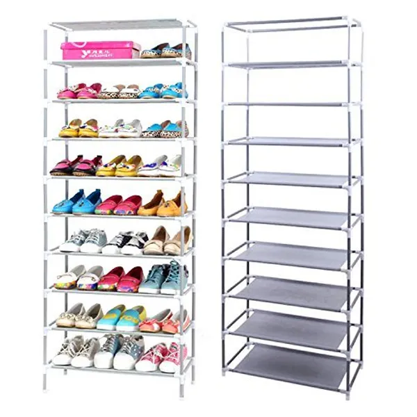 Grey_9_Layer_Collapsible_Shoe_Rack_Spacesaving_Shoe_Organizer