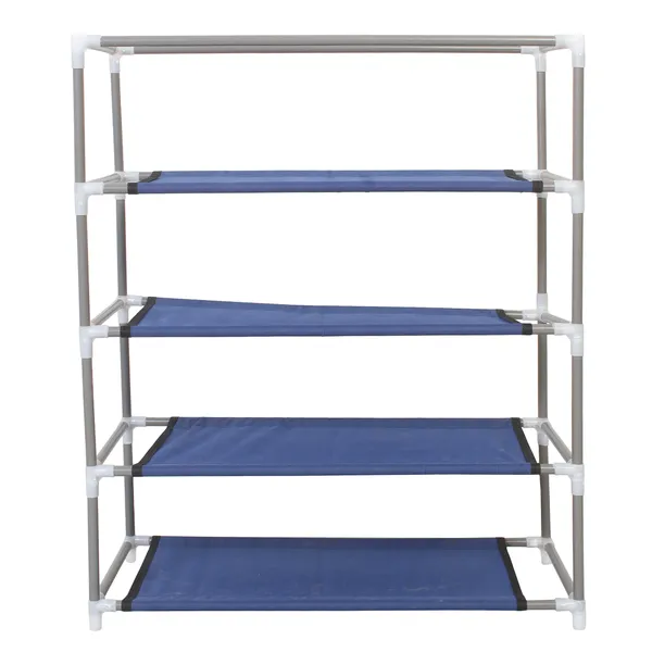 Blue_4_Layer_Collapsible_Shoe_Rack_Spacesaving_Shoe_Organizer