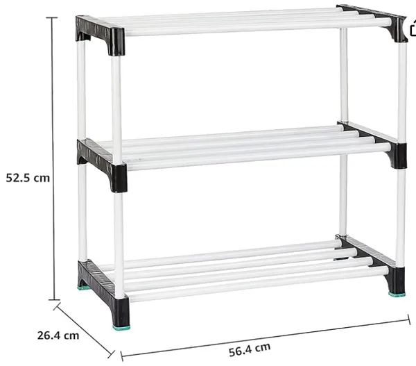 Black_Adjustable_3_Tier_Shoe_Rack_Durable_Plastic_&_Metal_Stand_For_Shoes_Bags_Toys_&_More_Easy_Assembly_Spacesaving_Design