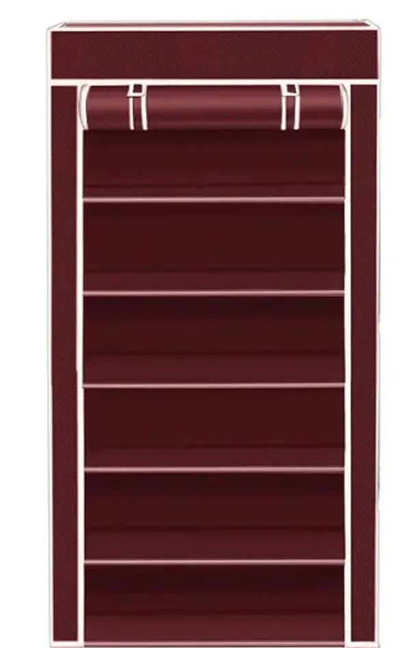 Brown_Multipurpose_6Shelf_Shoe_Rack_With_Zip_Cover_&_Side_Pockets