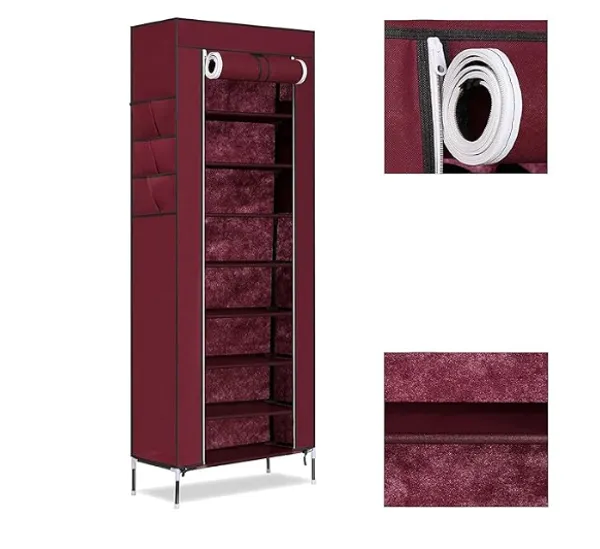 Brown_4_Layer_Collapsible_Shoe_Rack_Spacesaving_Shoe_Organizer