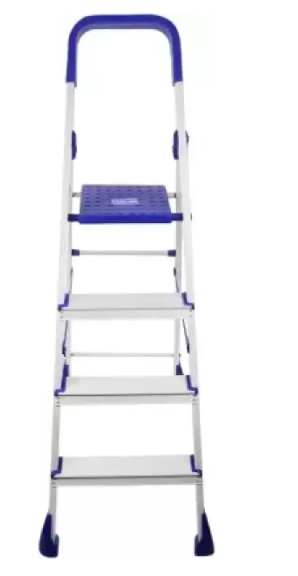 Silver_Nishika_Pro_4_Step_Aluminum_Ladder_Foldable_Antiskid_With_Edge_Guards_&_Surehinge_Technology_Lightweight_Durable_Home_Ladder