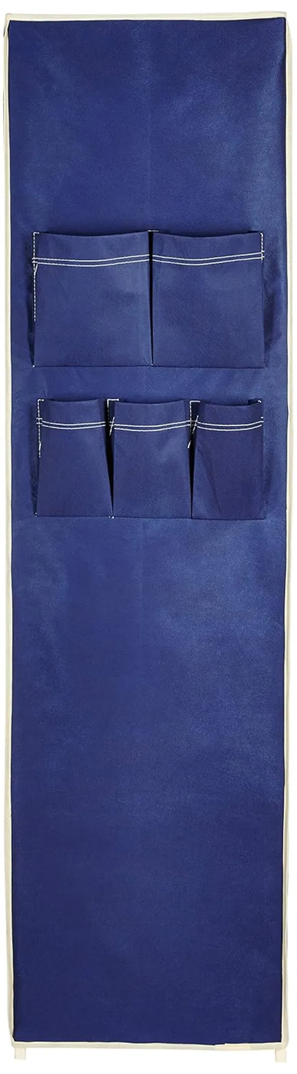 Blue_Plastic_3Door_Foldable_Wardrobe_10_Racks_162_Cm_44_Cm_138_Cm