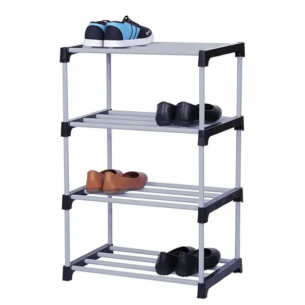 Black_Adjustable_4_Tier_Shoe_Rack_Durable_Plastic_&_Metal_Stand_For_Shoes_Bags_Toys_&_More_Easy_Assembly_Spacesaving_Design