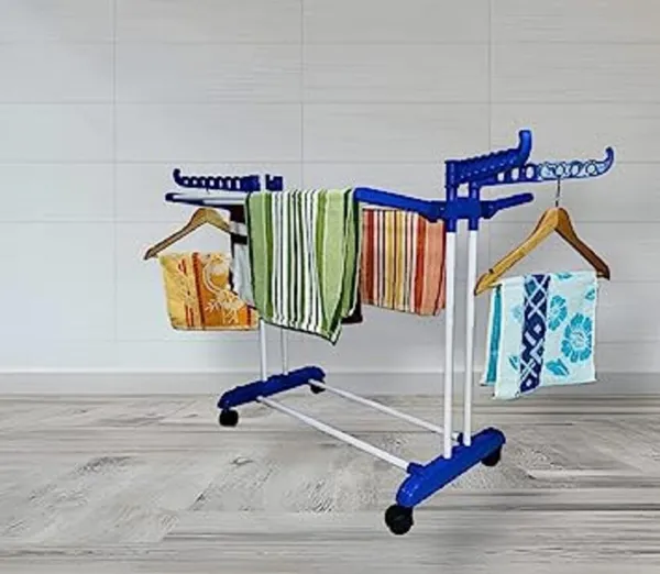 White_Cloth_Drying_Stand_With_Wheels_1__Layer_Foldable_Laundry_Rack_For_Indoor/Outdoor_Use