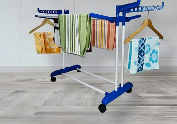 White_Cloth_Drying_Stand_With_Wheels_1__Layer_Foldable_Laundry_Rack_For_Indoor/Outdoor_Use