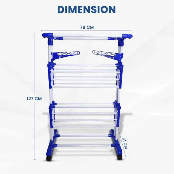 White_Premium_Clothes_Stand_For_Drying_With_Wheels_Portable_2__Layer_Rack_For_Balcony_Foldable_Wings_14_Hanger_Rods_Anti_Rust_Steel_Metal