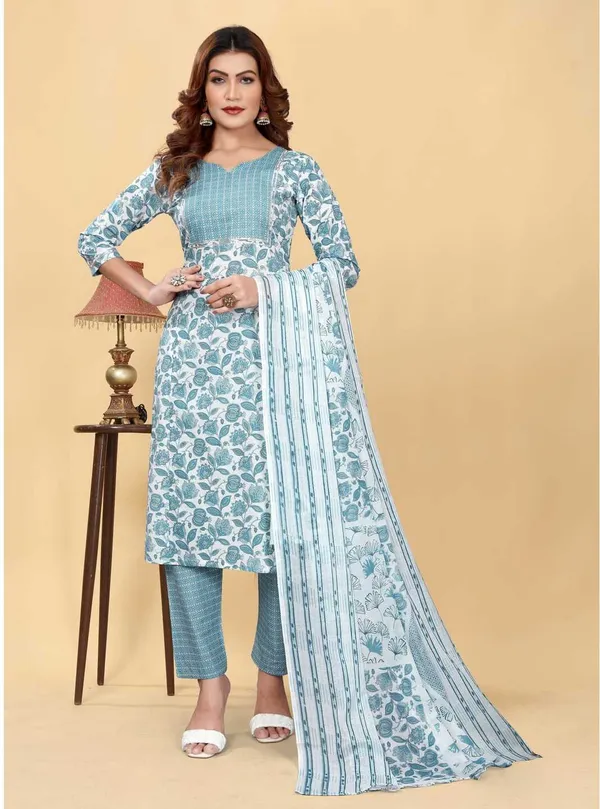 Grey_Cotton_Blend_Printed_Straight_Kurta_,_Palazzo_&_Dupatta_Set_Set_For_Women
