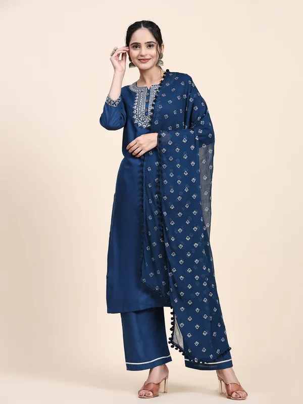 Blue_Cotton_Blend_Embroidered_Straight_Kurta_,_Palazzo_&_Dupatta_Set_Set_For_Women