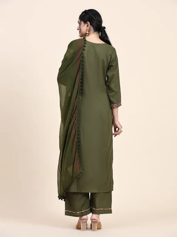 Green_Cotton_Blend_Embroidered_Straight_Kurta_,_Palazzo_&_Dupatta_Set_Set_For_Women