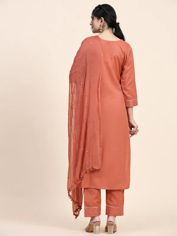 Orange_Cotton_Blend_Embroidered_Straight_Kurta_,_Palazzo_&_Dupatta_Set_Set_For_Women