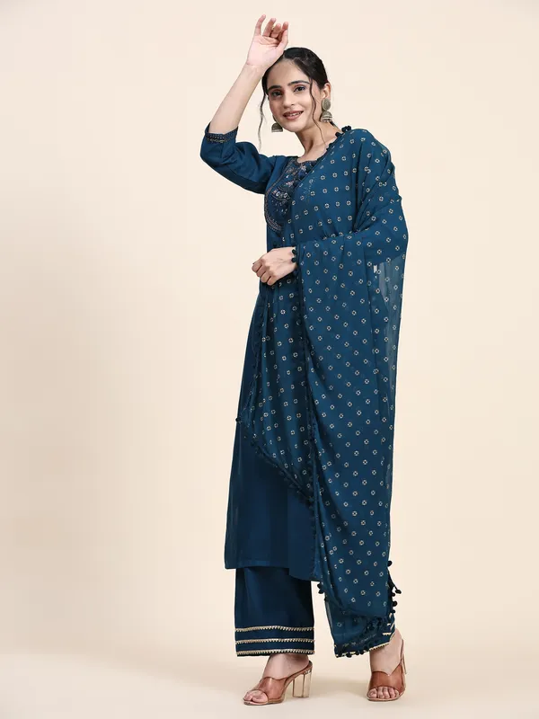 Blue_Cotton_Blend_Embroidered_Straight_Kurta_,_Palazzo_&_Dupatta_Set_For_Women