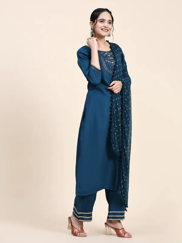 Blue_Cotton_Blend_Embroidered_Straight_Kurta_,_Palazzo_&_Dupatta_Set_For_Women