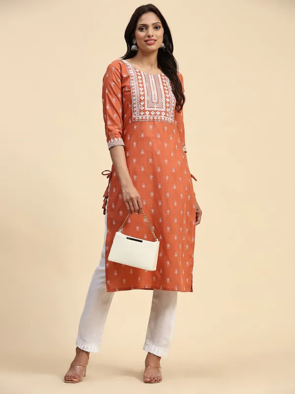 Orange_Cotton_Blend_Embroidered_Straight_Kurta_,_Trouser_&_Dupatta_Set_Set_For_Women