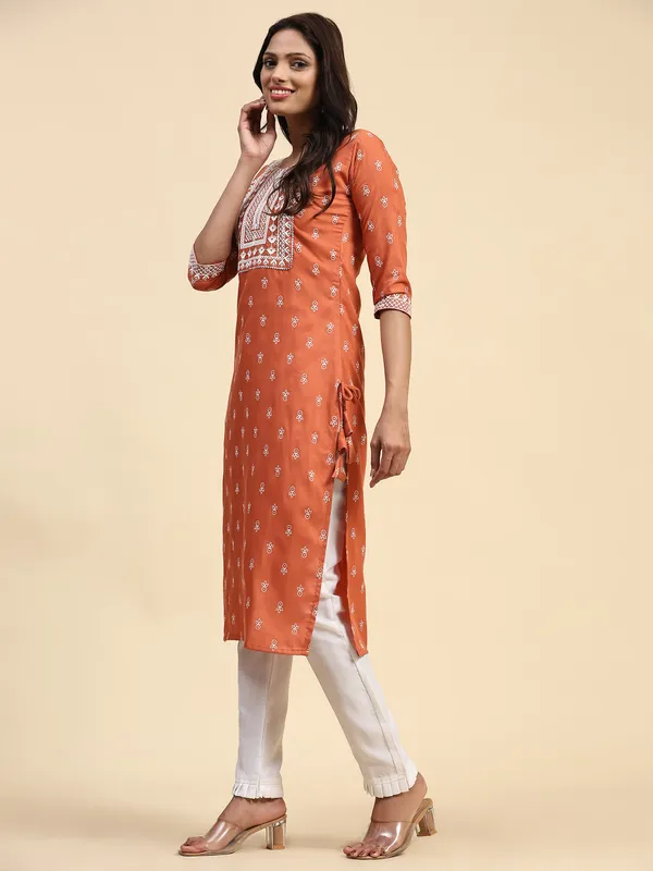 Orange_Cotton_Blend_Embroidered_Straight_Kurta_,_Trouser_&_Dupatta_Set_Set_For_Women