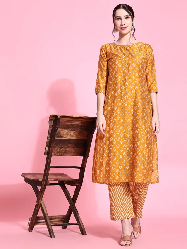 Yellow_Cotton_Blend_Printed_Straight_Kurta_,_Trouser_&_Dupatta_Set_Set_For_Women