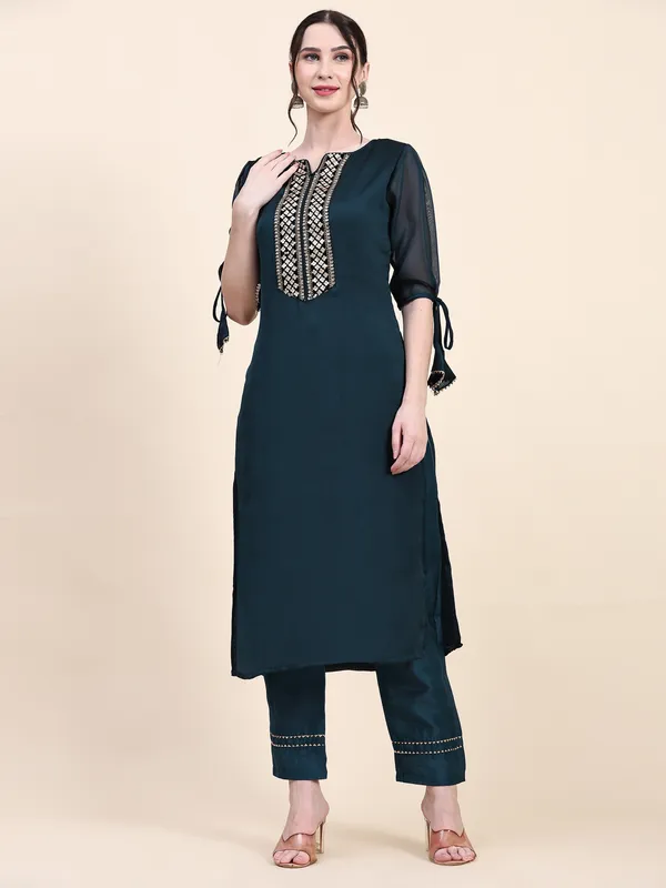 Blue_Cotton_Blend_Printed_Straight_Kurta_,_Trouser_&_Dupatta_Set_Set_For_Women
