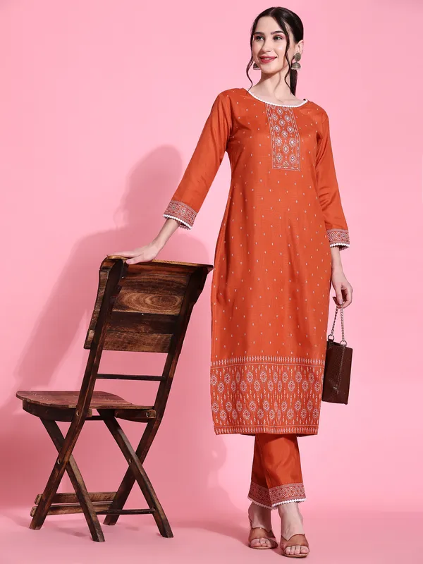 Orange_Cotton_Blend_Printed_Straight_Kurta_,_Trouser_&_Dupatta_Set_Set_For_Women